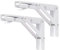 YUMORE Support d' Étagère Pliable 200mm,2 Pièces Équerres Pliantes Charge Lourde Equerre Etagere Murale Blanc Console Rabattable pour Table Garage Cuisine Chambre, Charge Maximale 136kg