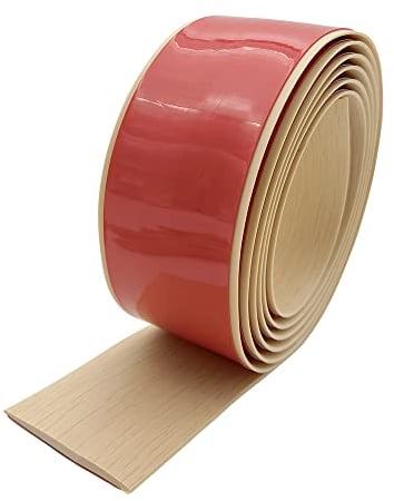 KtbeYTi 200 cm x 5 cm Tira Adhesiva para Bordes de Alfombra, Perfil de Transición Autoadhesivo de Vinilo Tiras de Cubierta de Piso Laminado, para Baldosa Cerámica, Color Arce
