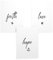 Papierschmiede® Spruch Poster 3er Set 40x50 cm, Faith Love Hope, Typografie Bilder Wohnzimmer Schlafzimmer ohne Rahmen
