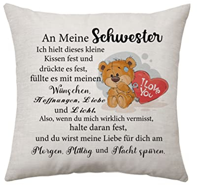 Geschenke für Schwester - Geburtstagsgeschenke, Kissenbezüge, Langstreckengeschenke