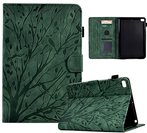 Bxithnr® Funda para iPad Mini 1 2 3 4 5 Tablet PU Cuero, Ultra Delgado Carcasa con Soporte Función y Ranura Flip Caso Cover para Tarjetas para iPad Mini 1-5 - Verde