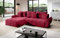Vigo Velvet Monolith Ecksofa in L-Form 280 cm x 190 cm - Schlafsofa mit Bettkasten - Couch mit Stauraum und Kissen - Sofa mit Schlaffunktion - Ausziehbares Schlafsofa - Farbe: Rot (M-59)