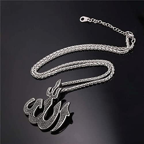 YAHOYA Muslim Islam Metall Zinn Allah Koran Charm Anhänger Halskette Männer Religiöser Stil Schmuck Geschenk