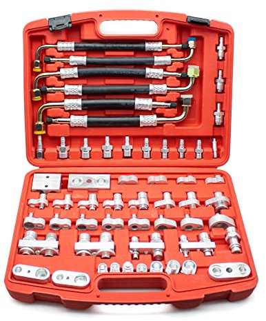 Jieotwice 56 Piezas Detección de Fugas de Coche Aire Acondicionado de Coche Detector de Fugas Aire Acondicionado Compresor Condensador Camión/Excavadora/Herramienta de Reparación de Automóviles