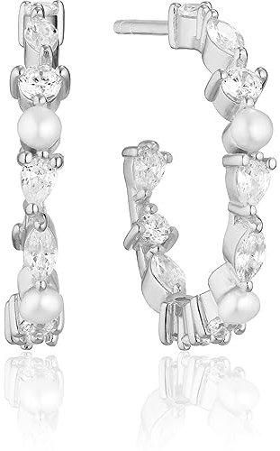 Sif Jakobs Jewellery Damen-Creolen 925er Silber Farbstein One Size, Silber 32023991