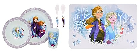 DISNEY REINE DES NEIGES - Ensemble repas avec couverts + set de table
