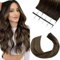 Elailite Tape in Hair Extensions Real Human Hair 40 Pcs - Seamless Skin Weft Real Remy Hair Extension Straight (#Ombre 2/2P6 Dark Brown/Dark Brown Mix Light Brown, 18 Inch-100g)