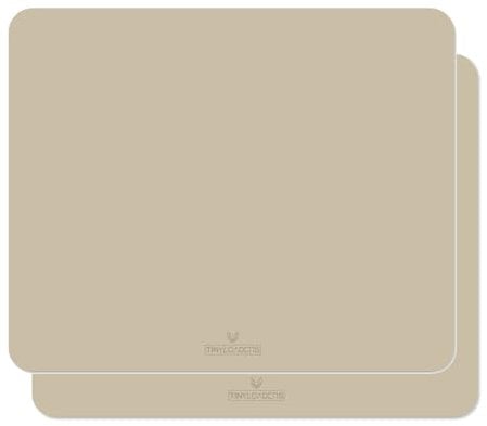 TINYLOADERS 2xSET Praktische Bodenmatten zum Unterlegen unter Hochstuhl Kinderstuhl Spielmatte Spritzmatte für Kunst Handwerk waschbarer wasserdichter rutschfester Bodenschutz 110 cm x 95 cm Hellbraun