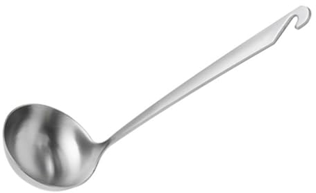 Cabilock 1 Pc cuchara con gancho stainless steel chef cocinero Cucharas de mango largo cucharas de metal cucharas de sopa Cucharón de sopa cuchara sopera espesar colador colocar cucharada
