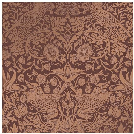 William Morris at Home Strawberry Thief Fibrous Burgundy Wallpaper | Paste the Wall | Bird | Eco-Friendly