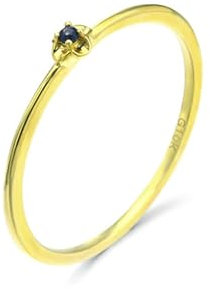 Stfery Hochzeitsringe Gold 585 Ring für Frauen Rund Saphir Ring Damen