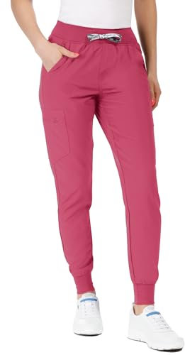 Stenso Nobby Pantaloni da Lavoro Infermiere Elasticizzati - Unisex Joggers Lavoro Stretch - Uniforme Sanitaria Spandex Fucsia Chiaro S