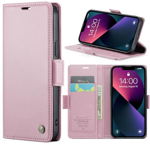 Phernykas for iPhone 13 Mini Wallet Case with Card Holder, Kickstand RFID Blocking Magnetic Closure Shockproof Protective PU Leather Case for iPhone 13 Mini Flip Case Wallet - Golden