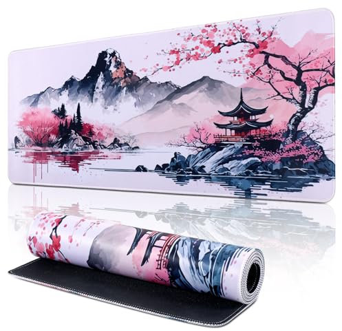 Yimomoyi Tappetino Mouse Gioco, XXL 800 x 300 x 3mm Grande Mouse Pad, Tappetino Scrivania con Base in Gomma Antiscivolo, Mouse Mat con Bordi Cuciti per Computer, PC, Laptop