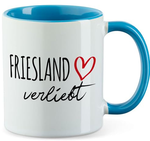 Huuraa Becher Friesland verliebt Geschenk 330ml Blau Friesland Geschenkidee