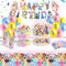 Prinzessin Pappteller Kindergeburtstag Deko- 70 Pcs Rosa Prinzessin Partygeschirr Ballon Set Mädchen Geschirr Party Supplies Ballon Happy Birthday Banner Girlande Teller Tischdecke Servietten Tassen