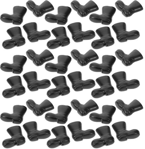 BESPORTBLE Mini Santa Claus Boots – 100Pcs Tiny Christmas Santa Shoes Model for Christmas Crafts, Dollhouse Decor, and Table Centerpieces (Black)