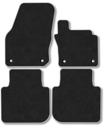 Skoda Kodiaq (2024+) Carpet Car Mats | Grey Edge Trim Tailored Fit Floor Mats Full Coverage Protection Accessories Easy Clean Anti Slip Made in the UK