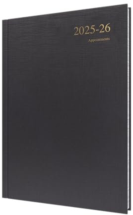 Collins Essentials ESSA41M.99-2526 Terminkalender, 12 Monate, Juli 2025 – Juli 2026 – Terminkalender, A4, Hardcover, Schwarz