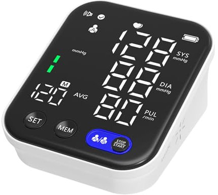 Arm Blood Pressure Monitors, Rechargeable Blood Pressure Cuff Wrist Digital BP Machine with LED Backlit Display Blood Pressure Machine Adjustable BP Cuff Upper Arm Cuff for Home