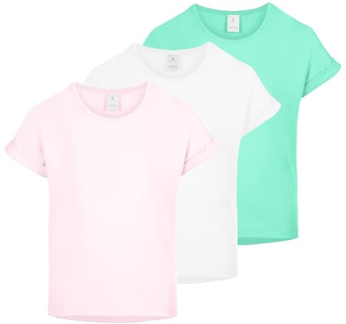 Merry Style T-Shirt für Mädchen aus weicher Baumwolle – Bequeme Mädchenkleidung MS-468 (Mehrfarbig, 134-140 (9-10 Jahre))
