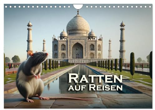 Ratten auf Reisen (Wandkalender 2026 DIN A4 quer), CALVENDO Monatskalender: Humorvoll gestaltete Ratten in berühmten Reisedestinationen (CALVENDO Tiere)
