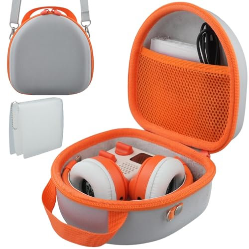 khanka Travel Case for Yoto Mini 2024 Edition with Headphones,Hard Carrying Case Compatible with Yoto Mini Kids Audio Music Player Headphones Bundle,Includes Yoto Card Holder (Holds 36 Cards)