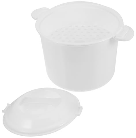 Zerodeko 1Satz Wiederverwendbarer Mikrowellen Reiskocher mit Dampfgarschale Praktischer Dampfgarer für Gleichmäßige Erwärmung und Speisen Deckel für Optimale Temperatur