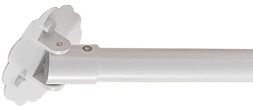 Gardinenstange Badezimmer, abgewinkelte Wandschrankstange, verstellbare Vorhangstange, rutschfeste Gardinenstange, 180° drehbar, Edelstahl, Halterung für Duschstange, Dekor-Deckenschiene