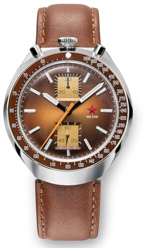 Red Star Bullhead Chronograph Herren Super Luminous 1963 ST1901 Uhrwerk 3D Bubble Mirror Pilot Mechanische Armbanduhr