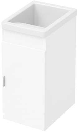 Baikal Armario Auxiliar Multiusos. Incluye Lavabo Ceramico. Estilo Henares. Mueble Auxiliar. Mueble Lavadero. Entrega en Kit. Fabricación Española.