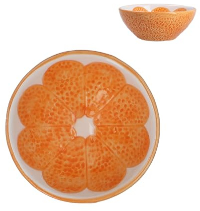 Gisela Graham Orange Slice Snack Bowl, Stoneware, Mini 10cm,