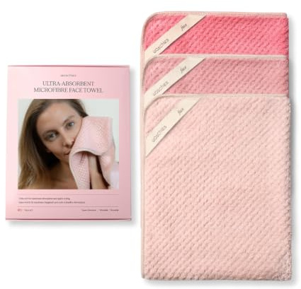 waschies saugfähiges Mikrofaser-Gesichtshandtuch 3er Set Cherry Blossom | Schnell trocknend und super weich, ideal für tägliche Pflege, Reisen und Fitness, geeignet für alle Hauttypen