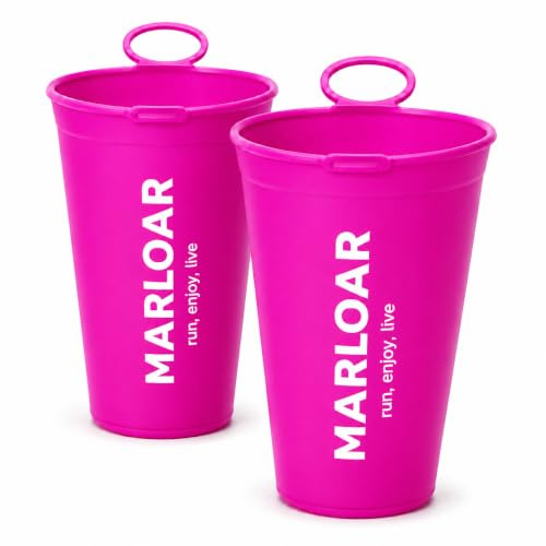 MARLOAR Gobelet pliable Trail Running Pack 2, 200 ml, Soft Cup rose, réutilisable et flexible, gobelet Trail Running pour course, randonnée, hydratation, course à pied et activités extérieures