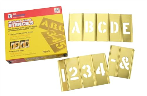 Messing-Schablonen Buchstaben/Zahlen 3in 45 teiliges Set (10073)