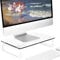 Hemudu Clear Computer Monitor Stand Riser Multi Media Desktop Stand for Flat Screen LCD LED TV, Laptop/Notebook, with Tempered Glass and Metal Legs, HD02T-001P