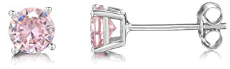 inSCINTILLE Lucciole Orecchini Punto Luce in Argento 925 Rodiato con Zirconia Cubica (Rosa, 0.30 cm)