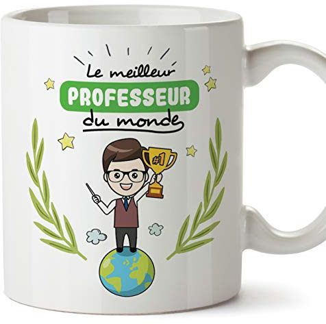 Mugffins Professeur Tasses Originales de café et Petit-déjeuner à Donner Travailleurs Professionnels - Meilleur Professeur du Monde - Céramique 350 ML