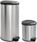 happimess HDPM1001A Oscar Runde 30-Liter-Stiefmüll mit kostenloser Mini-Mülleimer für Zuhause, Küche, Wohnzimmer, Esszimmer, Bad, Büro, Edelstahl/Schwarz