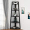 Tribesigns Eckregal 5 Etagen, 176cm hoher Bücherregal, Eckregal Stehend Mehrzweck -Eckständer Display Rack, Pflanzenständer, Eckschrank für Wohnzimmer, Küche, Heimbüro (schwarz)