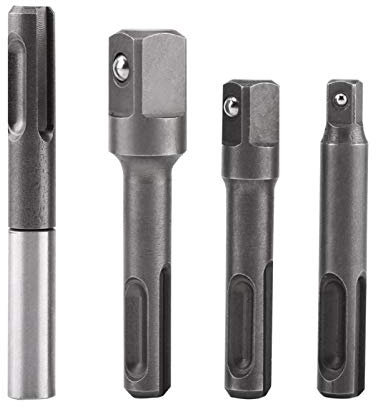 Hex Socket Extension Adapter,Quick Connect or Disconnect Ensuring Stay in Place While Driving SDS Plus Shank to 1/4 Hex Socket Adaptor and 1/43/81/2 Square Drill Bit Extension Connector