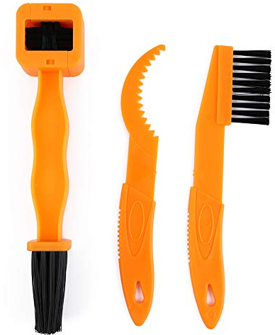 Bike Motorcycle Chain Cleaner Brush Kit, Durable Bicycle Chain Gears Maintenance Cleaning Brush kit for All Type Chain Gears LITT-BCKYELLOW-03
