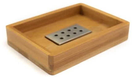 Bagnoxx Porte-savon bambou marron 13,5 x 9,8 x 2,5cm, design naturel et pratique