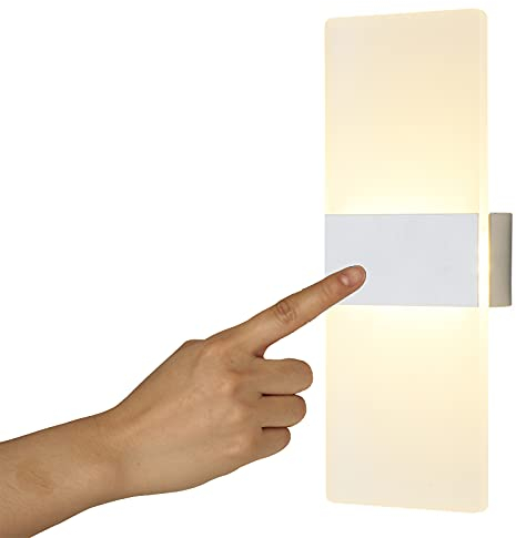 LED Wandleuchte Batteriebetrieben Modernes Interieur Dimmbar Wandlampe Acryl Lampenschirm USB Wiederaufladbar Ber¨¹hren Kabellos Schlafzimmer Nachttischlampe 2.8 W Klebrig Nachtlicht f¨¹r Schminktisch