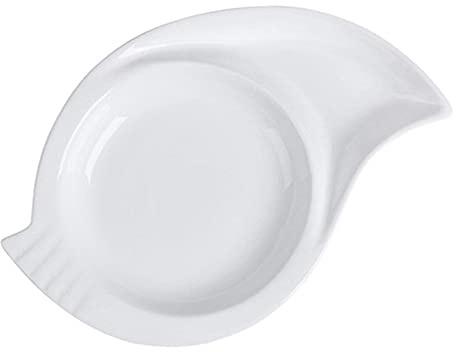 WAYUTO Keramik-Chip-Dip-Teller, Dessert-Servierschale, unregelmäßiges Porzellan, Vorspeisen, Serviertablett, Käseplatte, Fach für Kekse, Eis, Salat, gebratenes Huhn, 22,9 cm