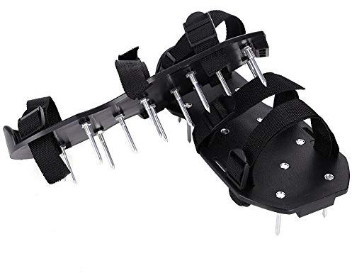 Zapatos con 13 Clavos (55 mm) Zapatos Aireadores de Césped Zapatos con Suelas Escarificadoras airea el césped del jardín con Facilidad Bases Ajustables con Clavos para Zapatos Sandalias con 3 Correas