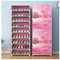 YASTA Scarpiera Salvaspazio Tessuto TNT 10 Ripiani Armadio Scaffale Porta scarpe Verticale Slim con Copertura Antipolvere Rosa Flamingo Organizer Scarpe Mobiletto da Campeggio
