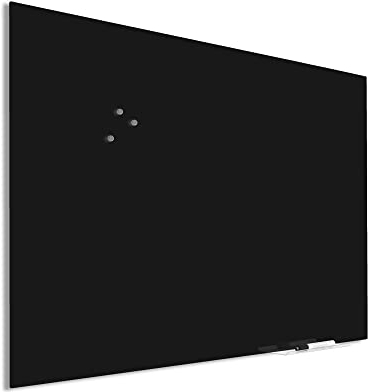 IVOL Tableau en verre design de qualité supérieure - Tableau magnétique et inscriptible avec montage caché - Tableau magnétique (90 x 120 cm, noir)