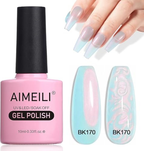 AIMEILI Gel Nagellack Mit Pearl Effekt - Transparent Shimmer Glänzend Glitzer UV LED Soak Off Polish - (170) 10ml