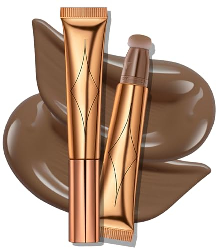 Ofanyia Blush/Contour/Highlighter Zauberstab, Flüssiger Glitter Face Highlighter Stick mit Cushion Applikator, Cruelty-free Silky Smooth Lightweight Blendable Highlighter Beauty Wand (01# Contour)